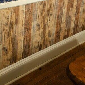 17.71" x 118" Brown Wood Wallpaper Peel & Stick Shiplap Self Adhesive Wallpaper